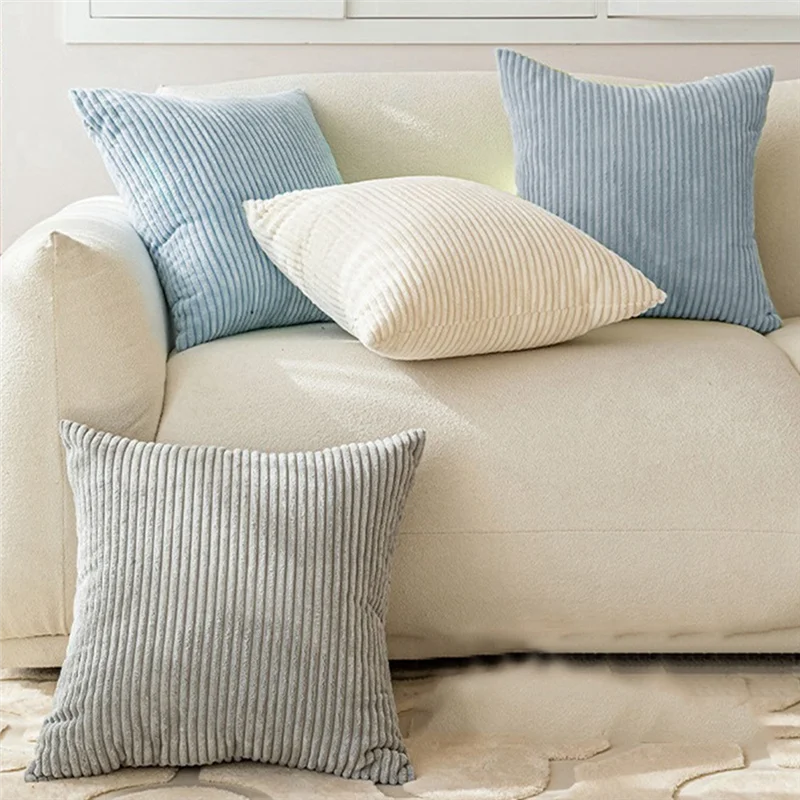 ABGR-ชุดผ้าลูกฟูกนุ่ม 4 ชิ้น ดีไซน์ทันสมัย ผสมและจับคู่กับตกแต่งบ้านของคุณ ไม่รวมหมอน (45 X 45 ซม.)