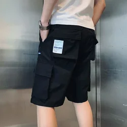 Mens Cargo Shorts Half with Draw String Bermuda Short Pants for Men Black Front Pocket Comfortable Homme Y2k Strech Designer