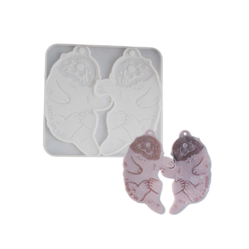 Moldes colgantes silicona con forma nutria para hacer joyas, artesanía artística hecha a mano