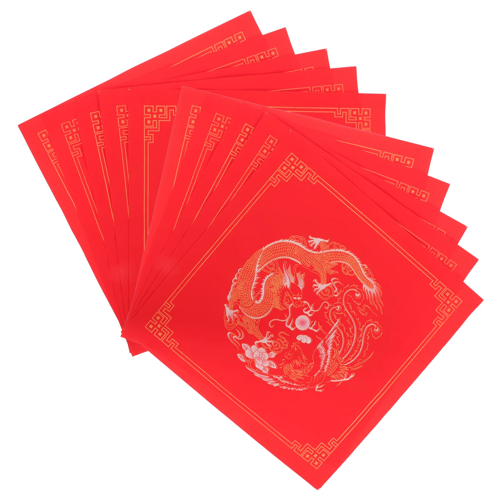 Red Xuan Paper For Fu Character Writing Chinese New Year Decoration Blank Calligraphy Sheets Spring Festival Party