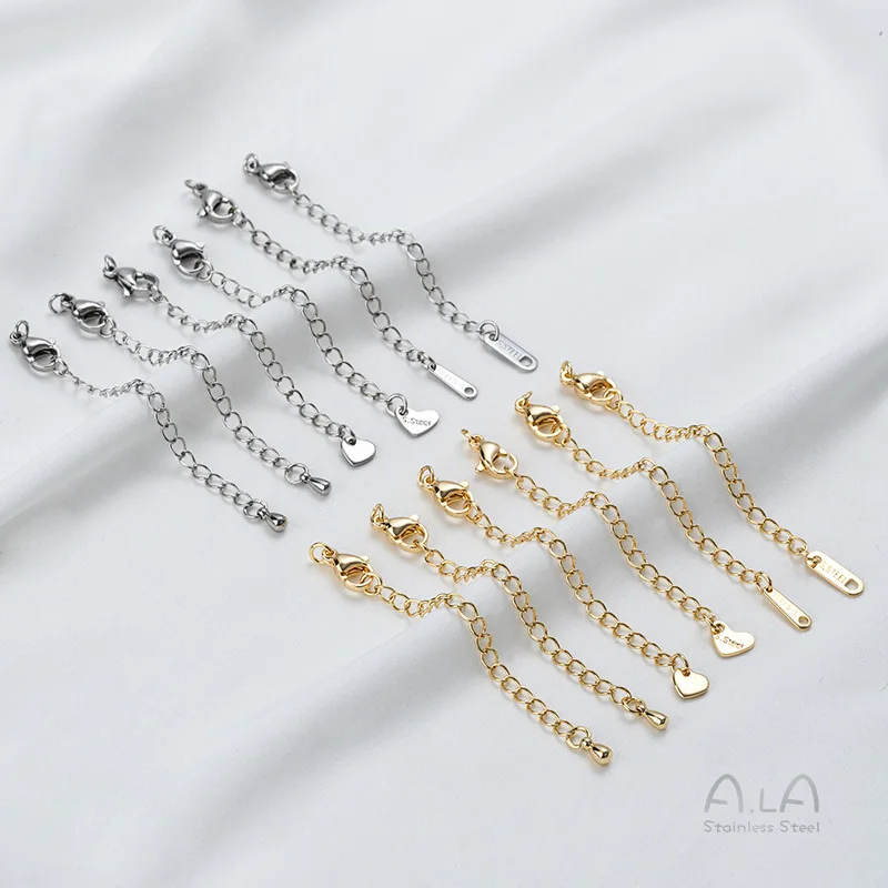 

Удлинительная цепочка из высококачественной титановой и нержавеющей стали, цепочка-капля, концевая цепочка для браслетов и ожерелий, удлинитель для ювелирных изделий DIY
