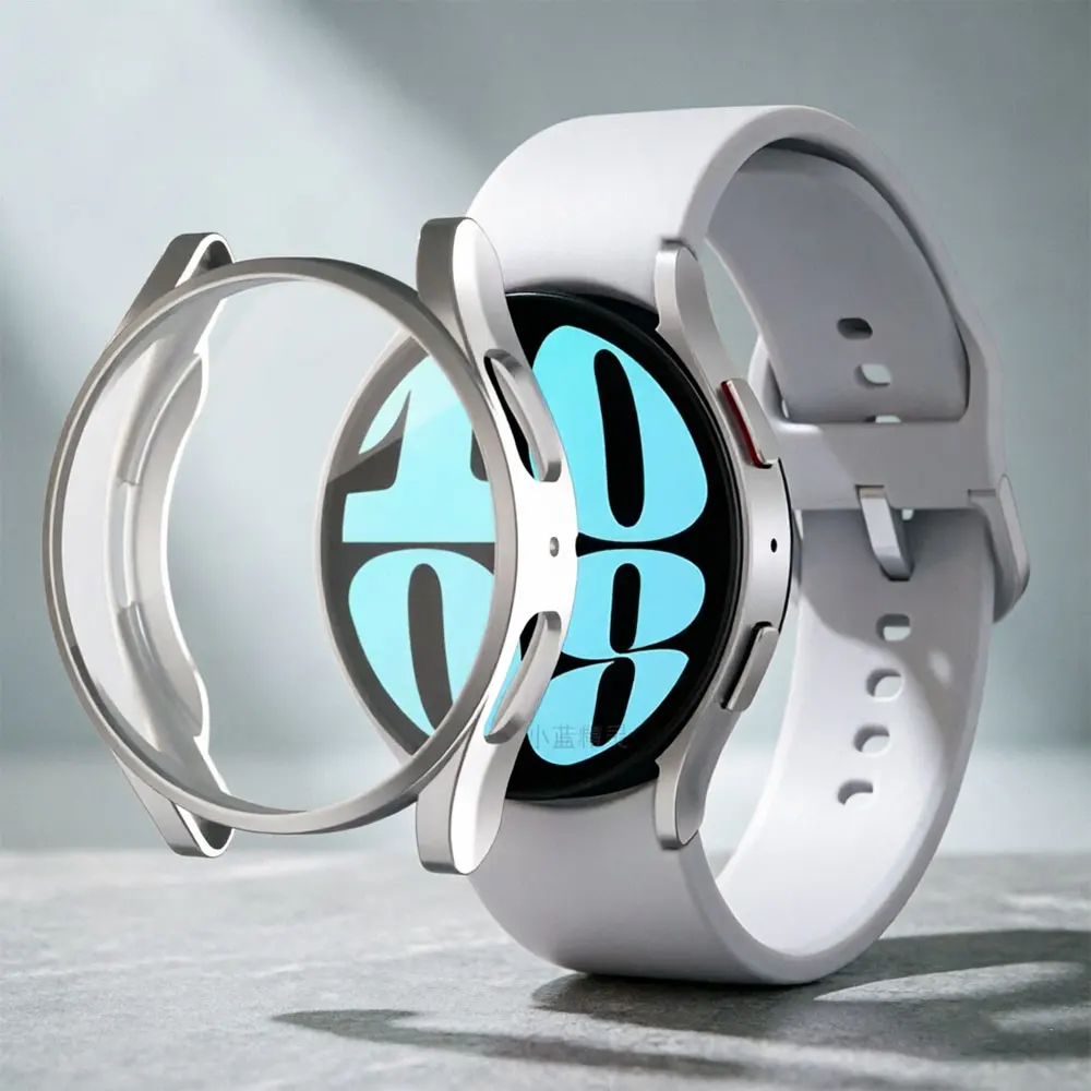 Transparent Silicone Cover For Samsung Watch 4 5 6 40mm 44mm Coverage Bumper Screen Accessories Galaxy Watch 6 5 4 Case 40 44mm