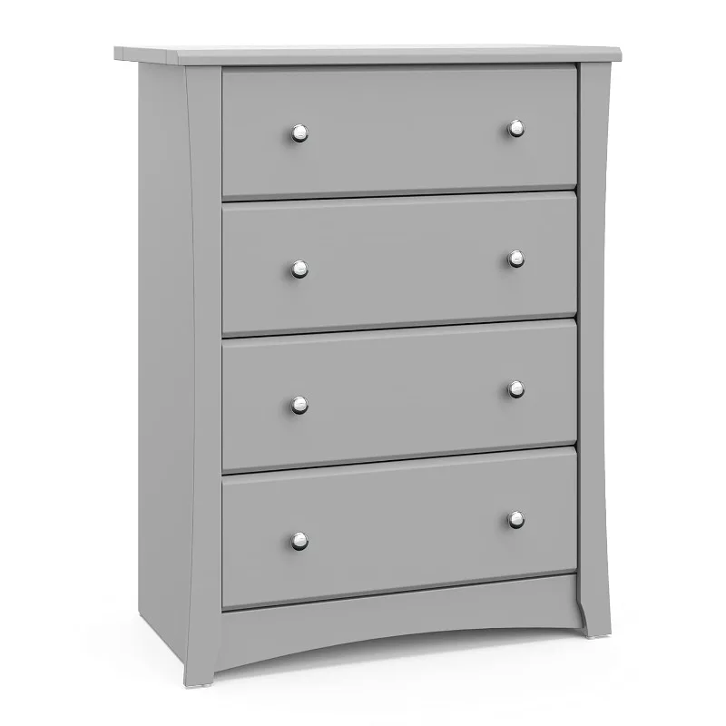 Crescent 4 Drawer Chest (Pebble Gray) – GREENGUARD Gold Certified, Easy-to-Match Chest of Drawers for Nursery