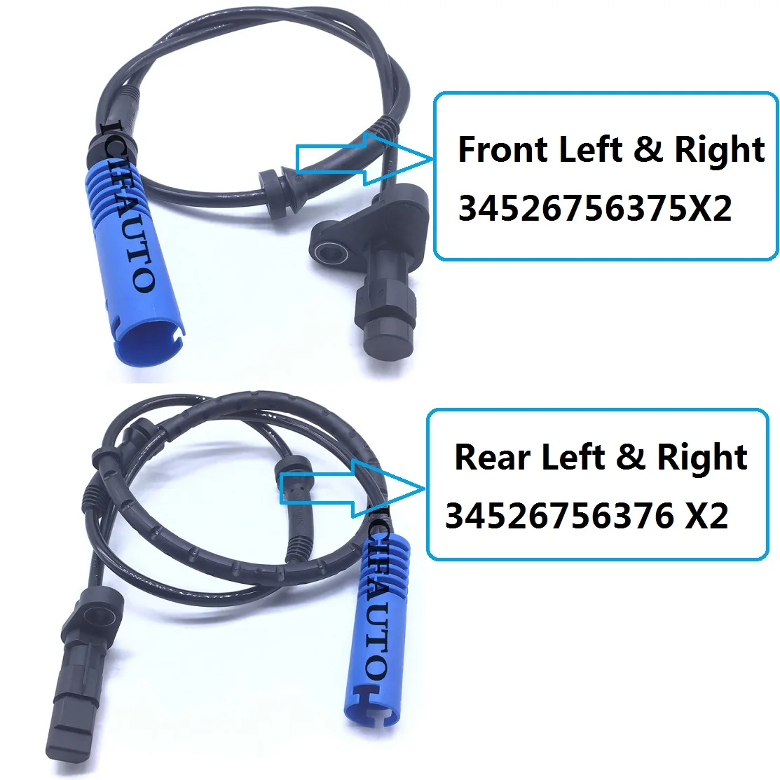 4XABS Wheel Speed Sensor Front & Rear Left Right For BMW 525I 528I 530I 540I M5 34526756376 34526756375