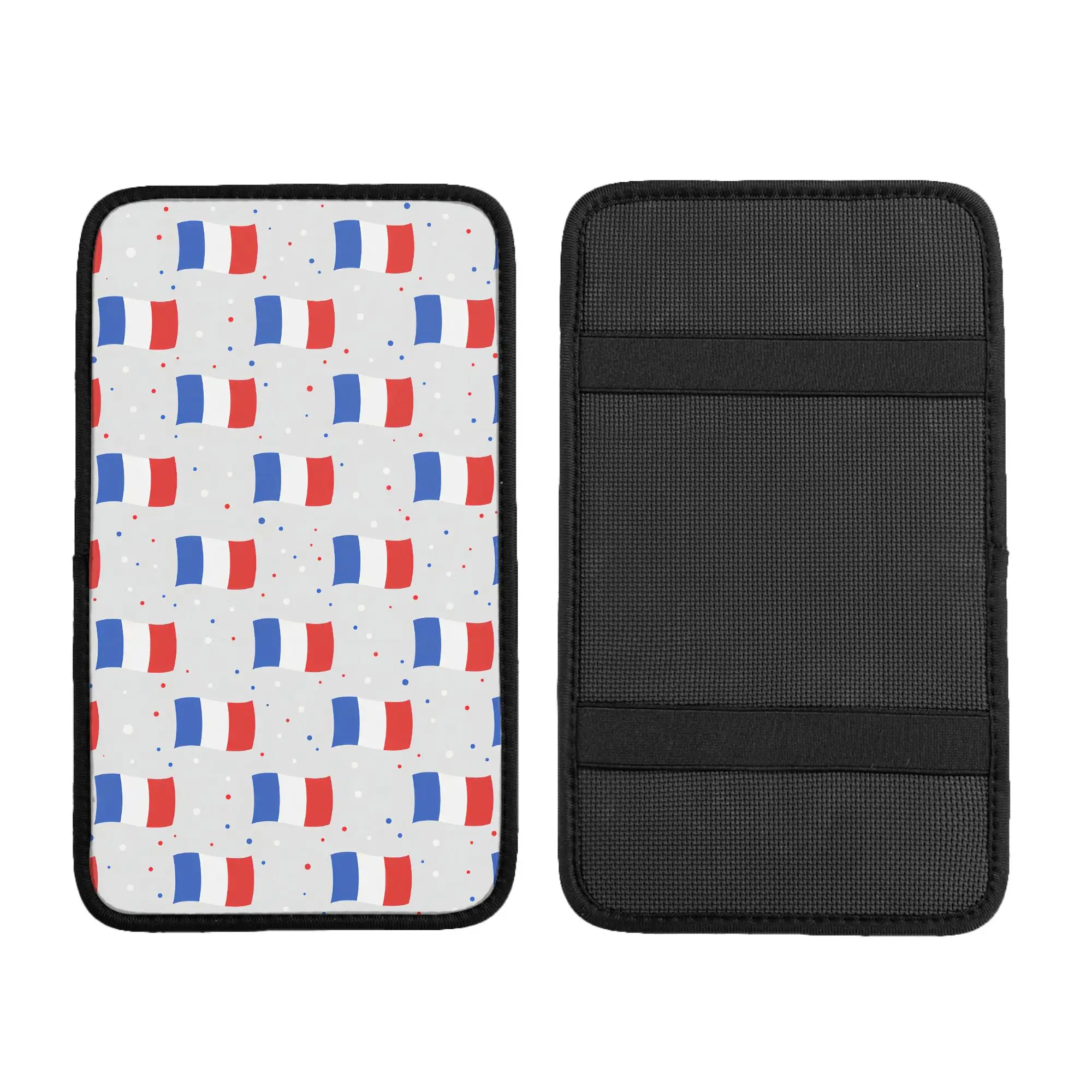 Коврик для подлокотника автомобиля с флагом Франции, автомобильные аксессуары, передний и задний центральный универсальный дышащий коврик, милый противоскользящий декор интерьера,