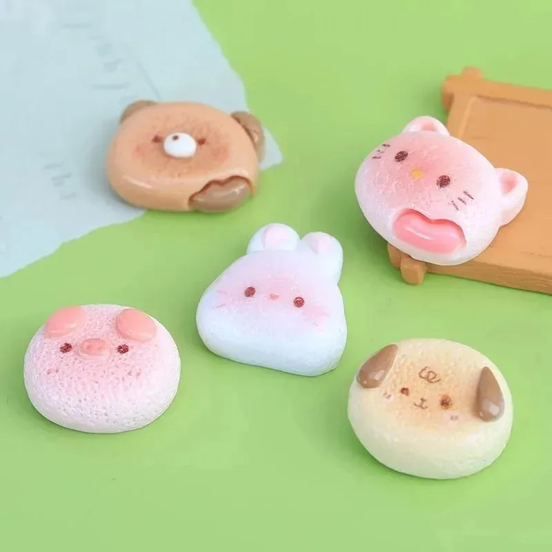 10Pcs Glossy Cute Bunny Rabbit Resin Charms Cartoon Animal Pendants DIY Phone Case Earrings Keyring Handcraft Supplies