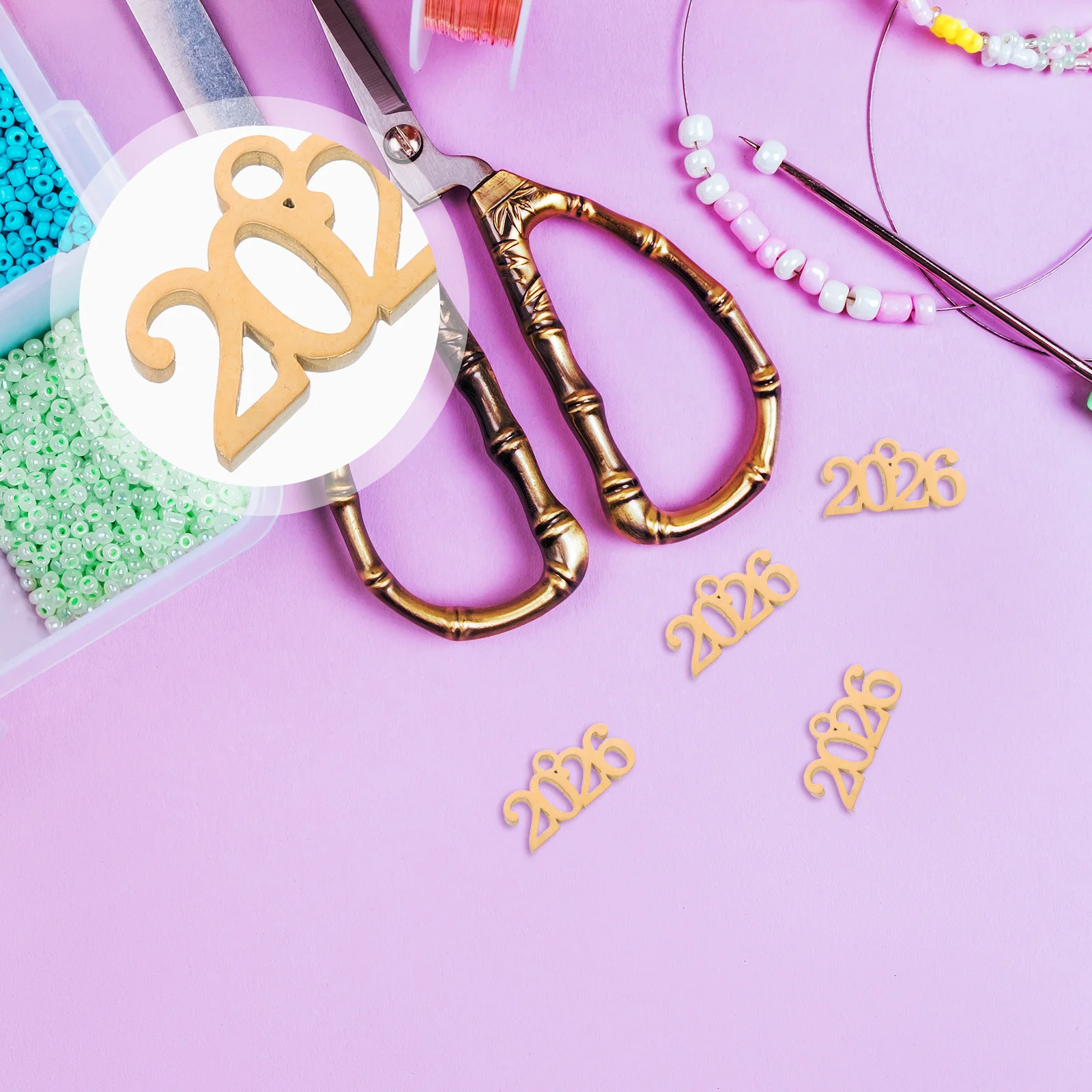 20 Stück 2026 Quaste Charm Anhänger Edelstahl Abschlusskappe Jahreszahl Diy Schmuckherstellung Handwerk Schlüsselanhänger Halskette Set Metall