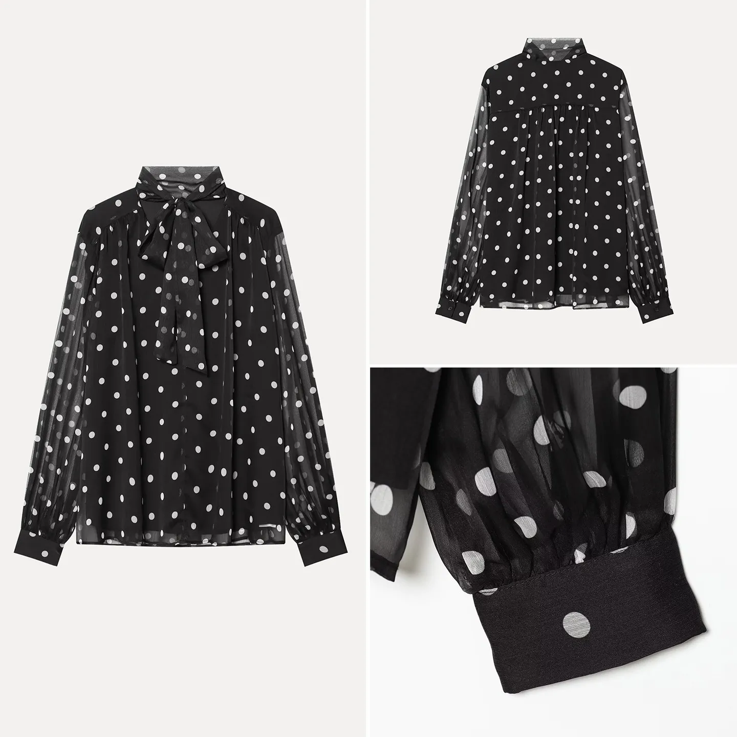 

Весна 2026: Новая модная женская рубашка в клетку с длинным рукавом, поясом, индивидуальным дизайном, в горошек, с оборками на плечах и свободным кроем