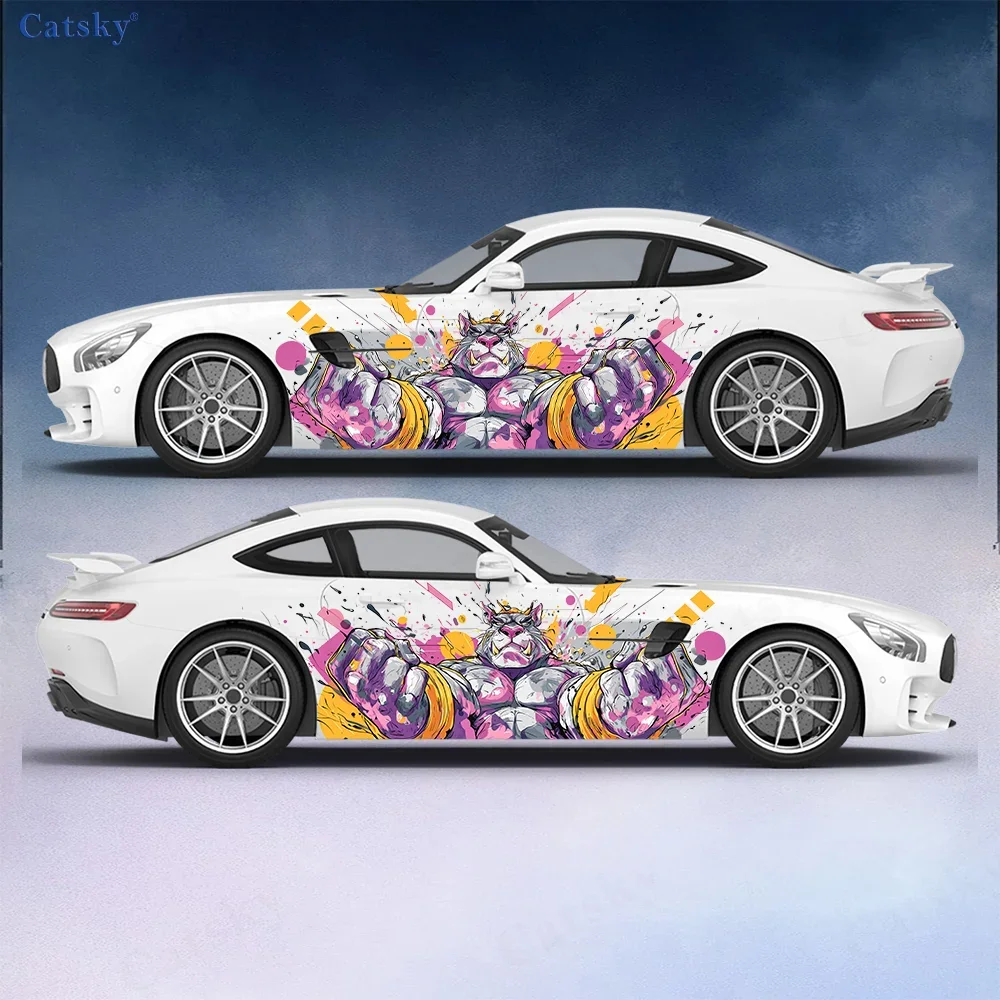 

Muscle Animal Splash Car Vinyl Wraps Decal Self-adhesive PVC Sticker Suitable for Trucks SUV Decoration Auto Accessories Gift