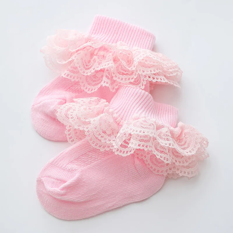 

0-1 Years Newborn Baby Girls Combed Cotton Socks Lace Ruffle Frilly Princess Ankle Socks Summer Spring Infant Short Socks