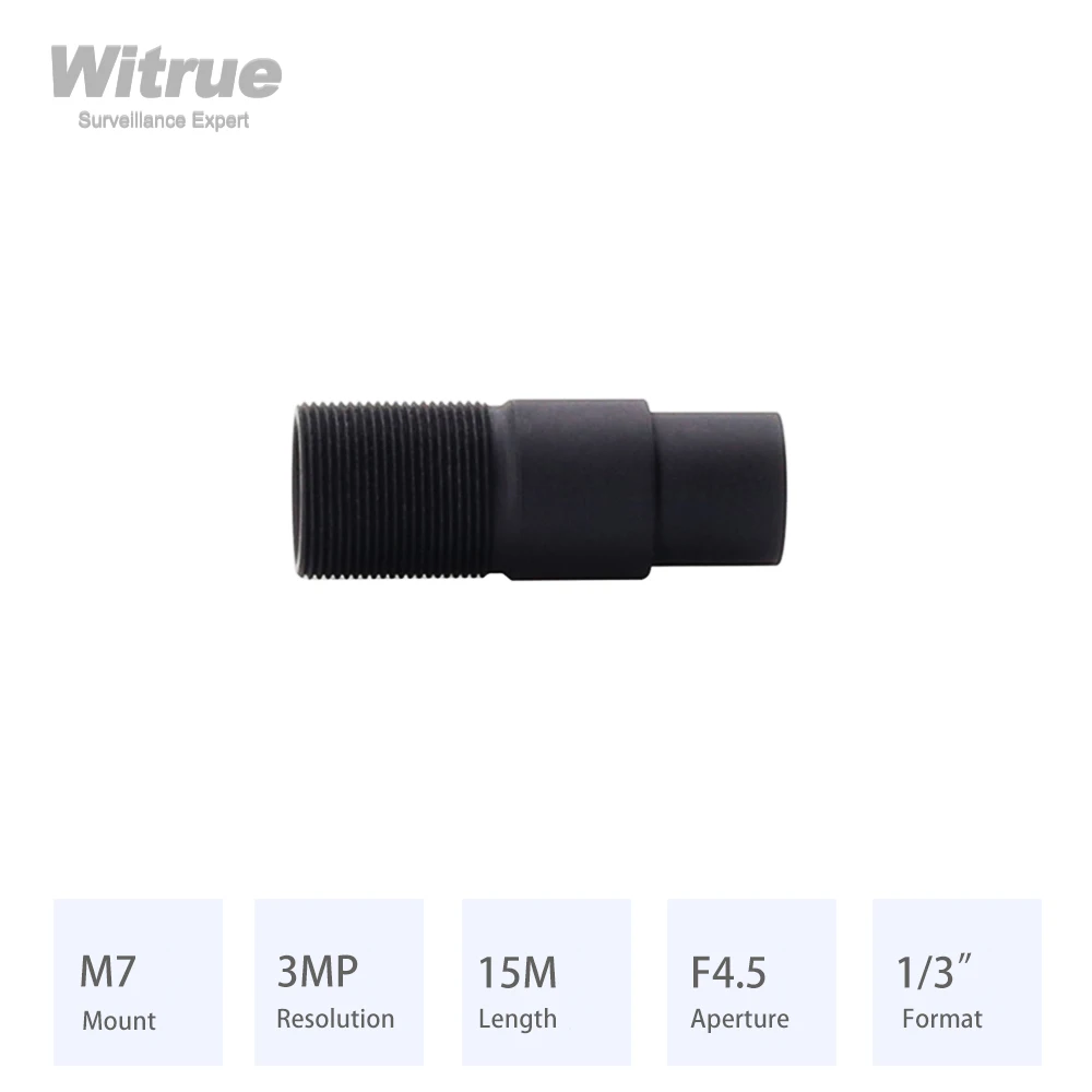 Witrue CCTV Lens M7 Mount 15MM HD 3MP Aperture F4.5 Format 1/3 with 650nm IR Filter for Mini Surveillance Security Cameras