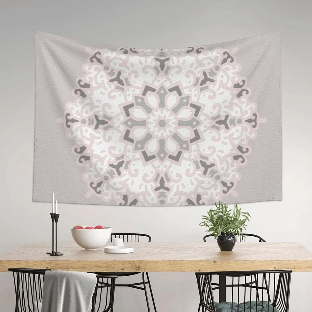 

Grey and blush pink - soft mandala Tapestry Decorative Wall Murals Wall Mural Decorations For Room Carpet On The Wall Tapestry