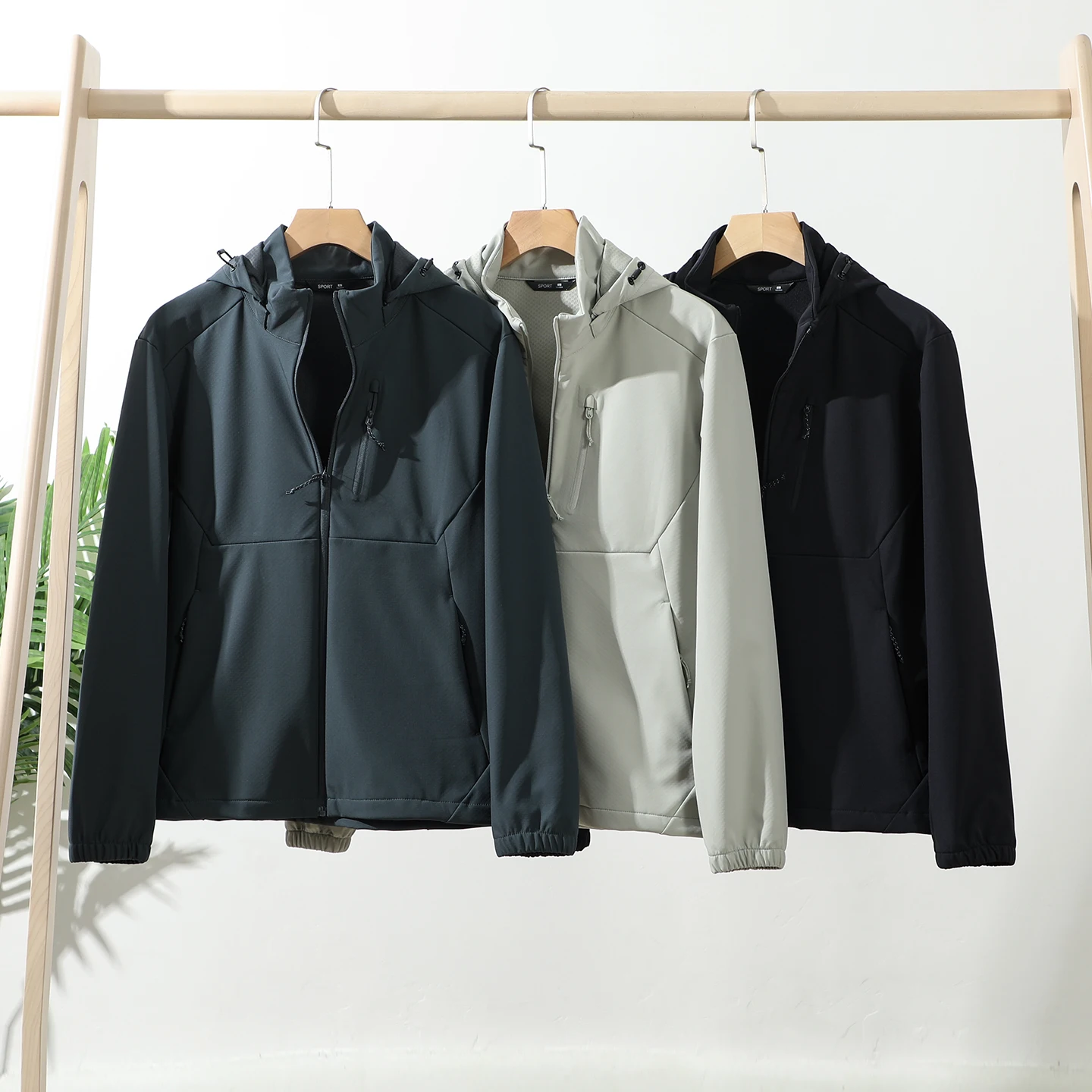 

Мужская ветровка премиум-класса с капюшоном, мягкая, из нейлона и спандекса, приталенного кроя, длинная, от Trade King