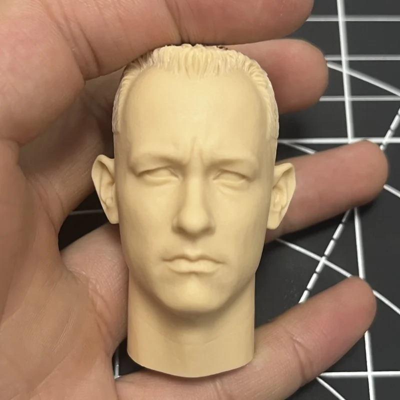 Azhan 1/6 Kit de tête de coureur non peint - Modèle de visage d'athlète rétro (Référence de style Tom Hanks V3) pour la personnalisation de figurines militaires