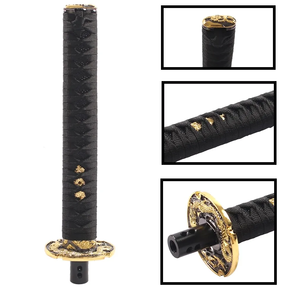 10/15/20/26CM Katana Automatic Shift Knob Samurai Sword Gear Shifter Knob with Lock/Button Transmission Red+Black