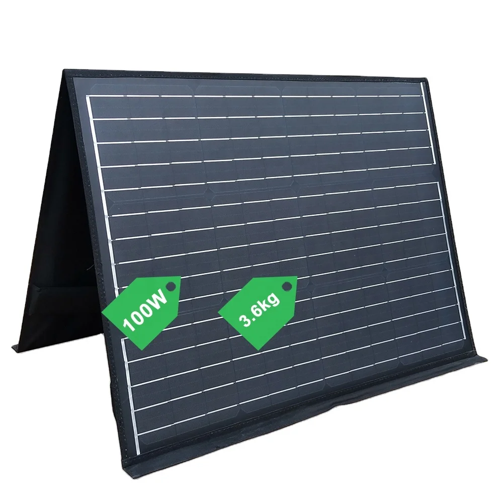 2 Folded Portable 100w Solar Panel Outdoor 5V 2A 18V 5.55A High Conversion Monocrystalline Solar Panels Foldable Solar Charger