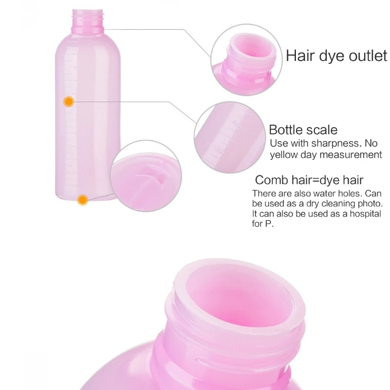 พลาสติกย้อมผมขวดรีฟิลขวด Applicator หวี Dispensing Salon Hair Coloring Hairdressing จัดแต่งทรงผมสี Dropshipping