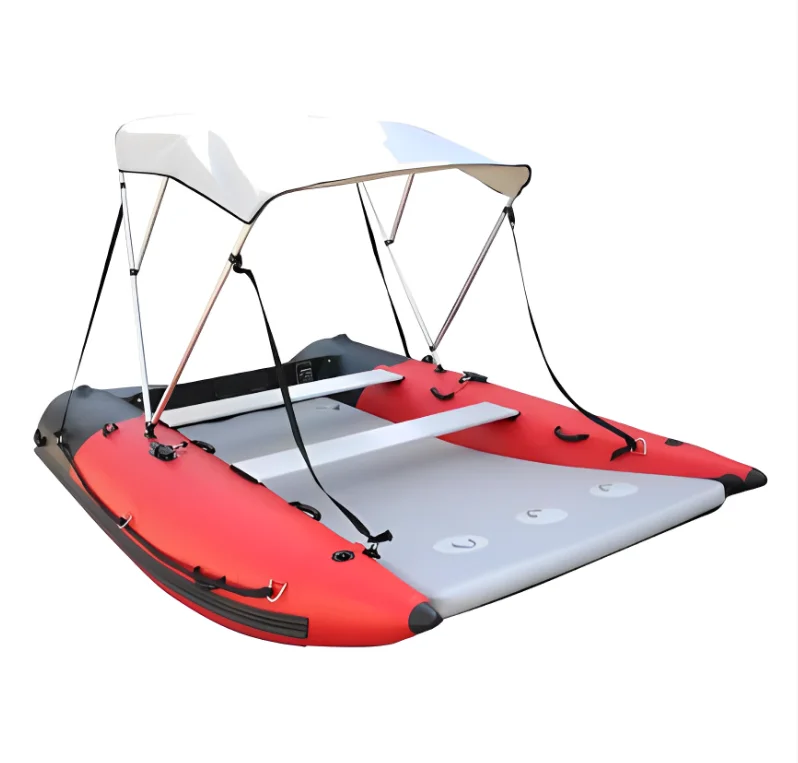 High Speed Luxury Sport Foldable 1.2mm PVC Fishing Inflatable Catamaran Boat For 6 Persons