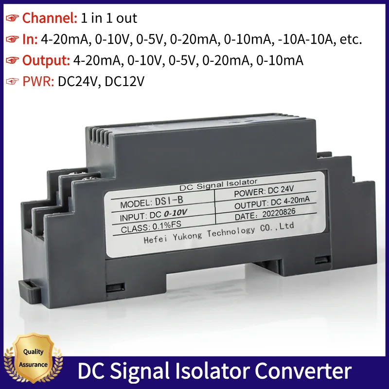 

DC 10A Current 2000V Voltage Transducer 4-20mA/0-5V/10V/75mV Signal Isolated Converter DC Signal Isolator Analog Module