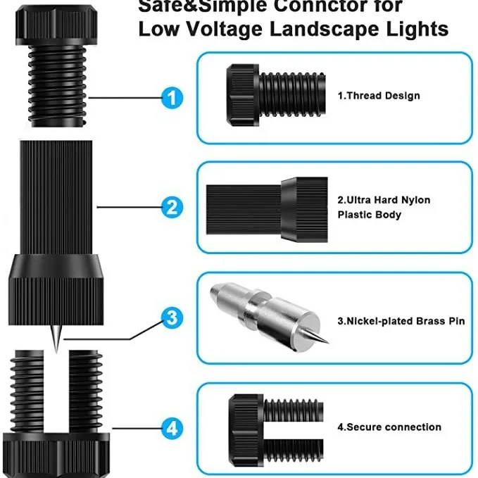 Quick wiring connector, garden light, twisted low-voltage piercing splitter, outdoor lamp, no-stripping wire welding wire