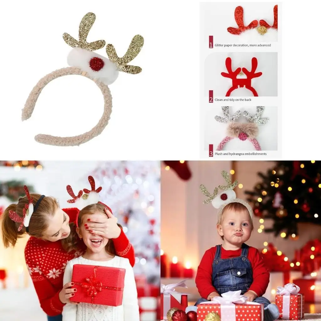 

39BB Kids Christmas Reindeer Antler Headband Costume Accessories Novelty Decoration