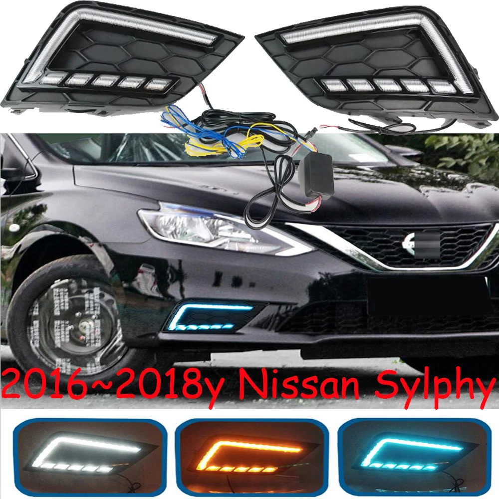 

car bumper sentra headlight for Sentra sylphy daytime light 2016~208y DRL car accessories LED headlamp sylphy sentra fog light