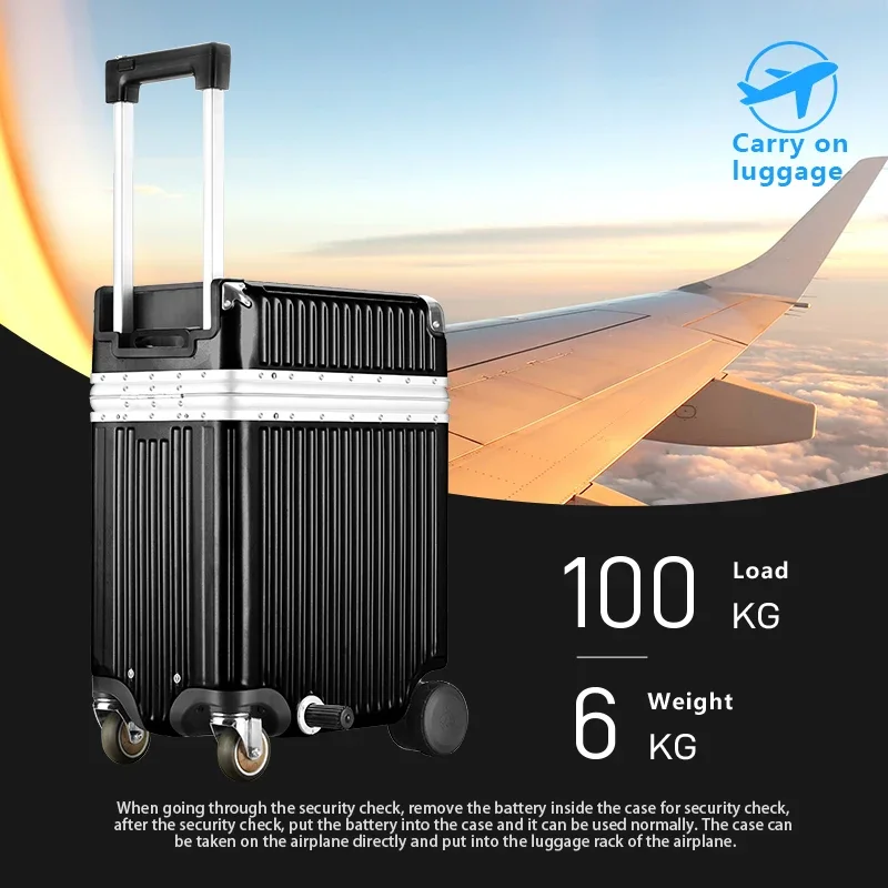 Hot Sale 2025 New 20 Inch Light Weight Cabin Size Electric Luggage Ride on Scooter Upper Opening Suitcase Luggage