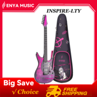 Enya LTY Nova Go Sonic Carbon Fiber Smart Guitar - 15W Wireless Speaker, 20 Tones & Gig Bag for Street/Studio (Pink)