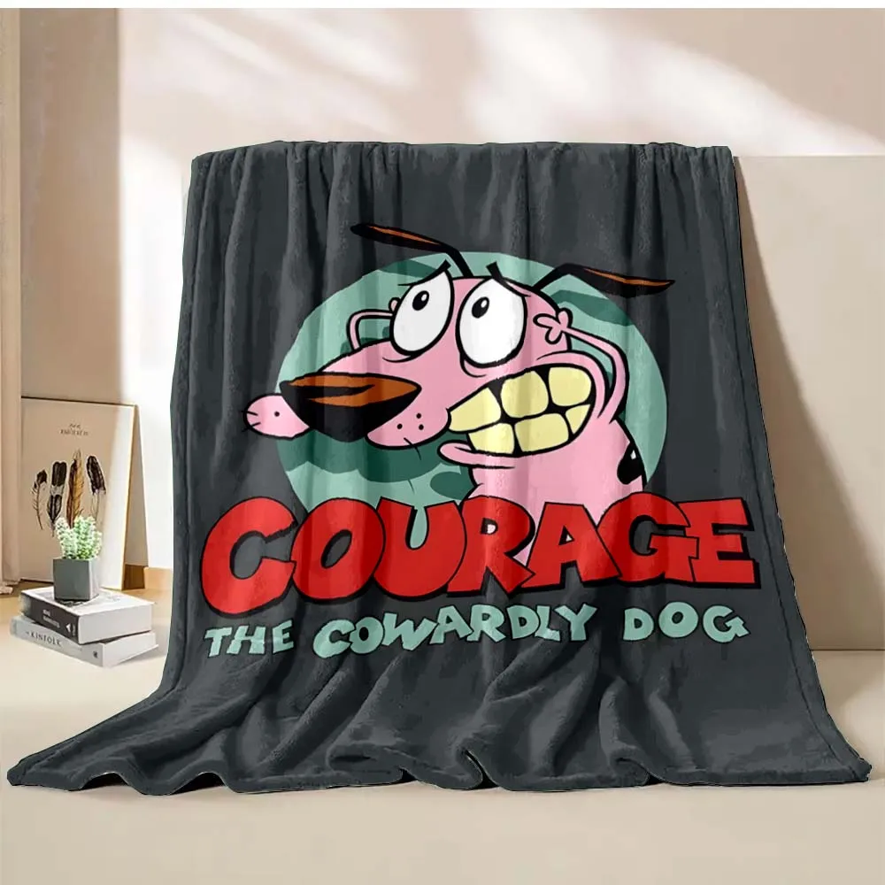 6 Sizes C-Courage The Cowardly Dog Printed Blanket Warm Soft and Comfortable Home Travel Blanket Sofa Bedding Cover Blanket Gift