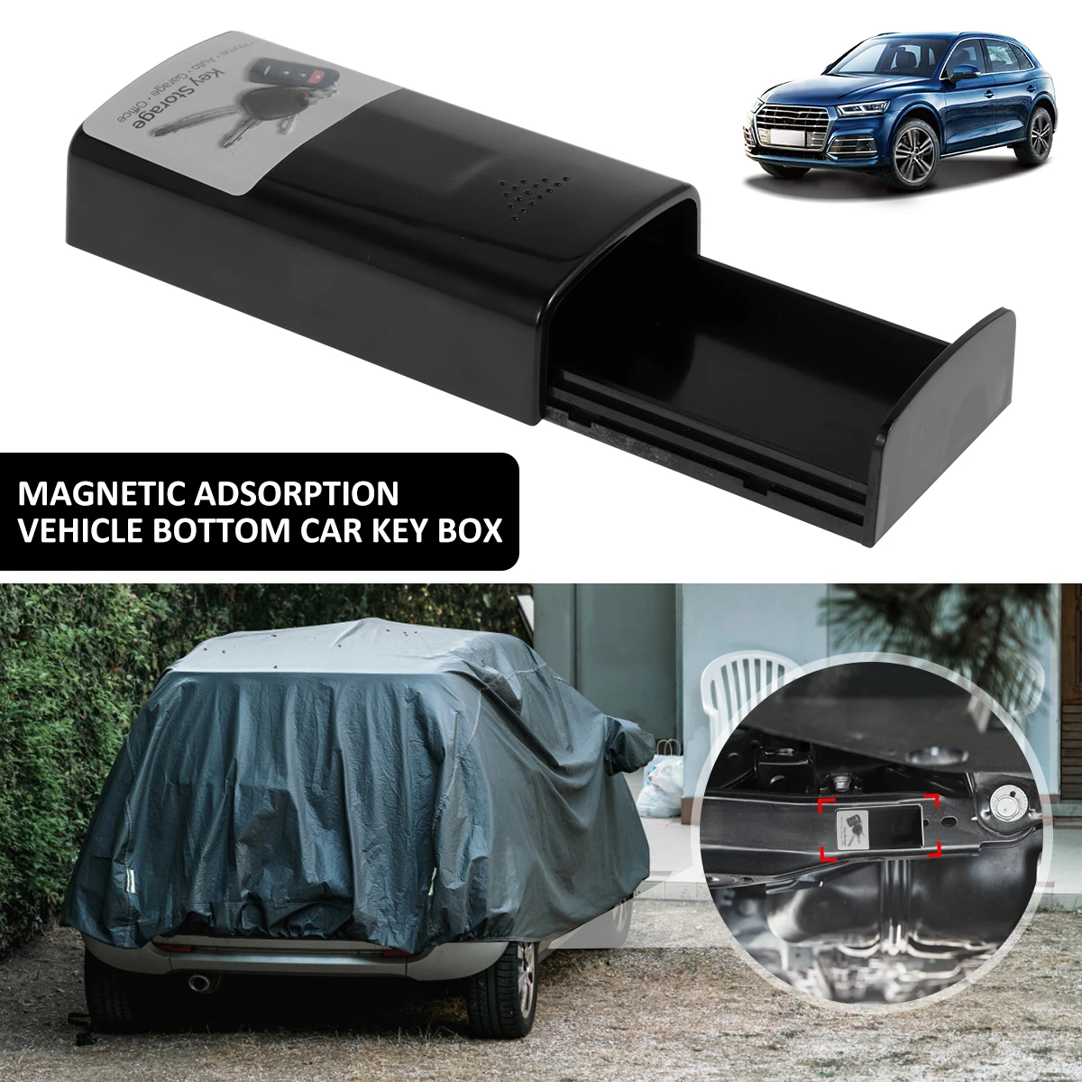 Magnetic Key Box Safe Box Car Key Holder Hidden Storage Secret Outdoor Stash Safety Keychain for Car Home Key 1/2PCS