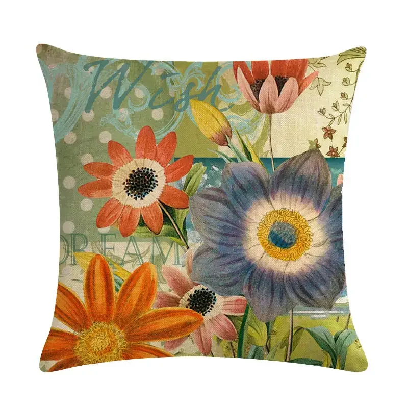 Floral Style Home Decor Conch Beautiful Flower Pattern Throw Pillow Covers Couch Cushion Cover Home Decor Pillow