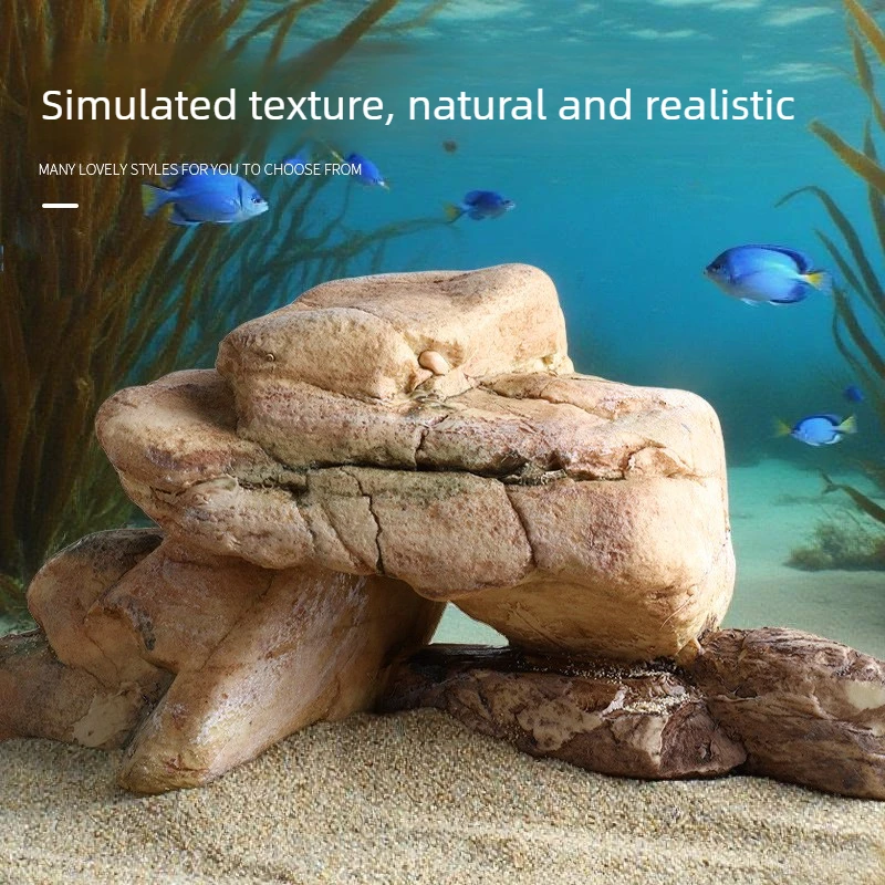 Aquarium Decoration Simulated Green Dragon Stone Fish Tank Ornament Canyon Arch Hideout Rockery Bridge Aquarium Landscape