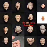Unpainted 1/12 Scale Clown Head Sculpt Villain Jack Nicholson White Model Head Fit 6inch Woman Men Soldier Action Figure Body
