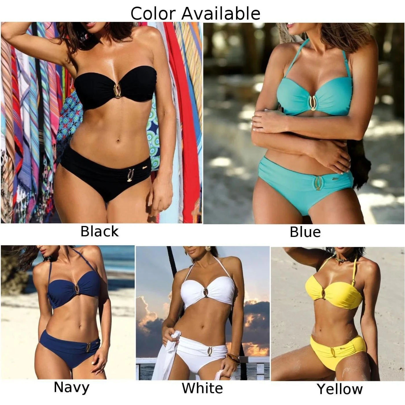 Women\'s Sexy Summer Swimsuits Push Up Bikini Swimwear Beach Wear Set Bathing Suit Elastic Breathable Elastic Underwear