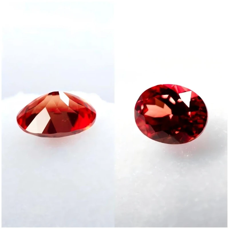 Oval Cut Lab Grown Sapphire Sunset Red Color for DIY Charms Jewelry Making Materials with Certificate Factory Wholesale Price