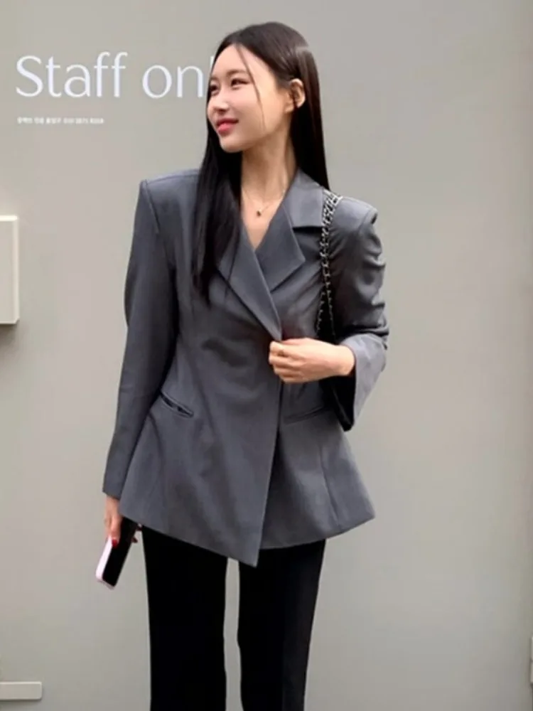 

Ele корейский повседневный утягивающий костюм, женский трикотаж, удобный крой, всесезонная модная рабочая одежда, уличная одежда