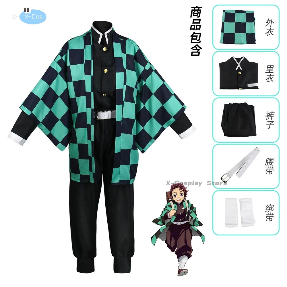 Kamado Tanjirou Cosplay Costume para Crianças e Adultos, Anime Cartoon, Kimetsu No Yaiba, Presentes de Halloween
