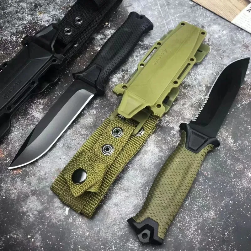 

2024 Outdoor EDC Stainless Steel Sharp Knife, Self Defense Survival Hunting Knife, Window Breaking Machine with Protective Cover