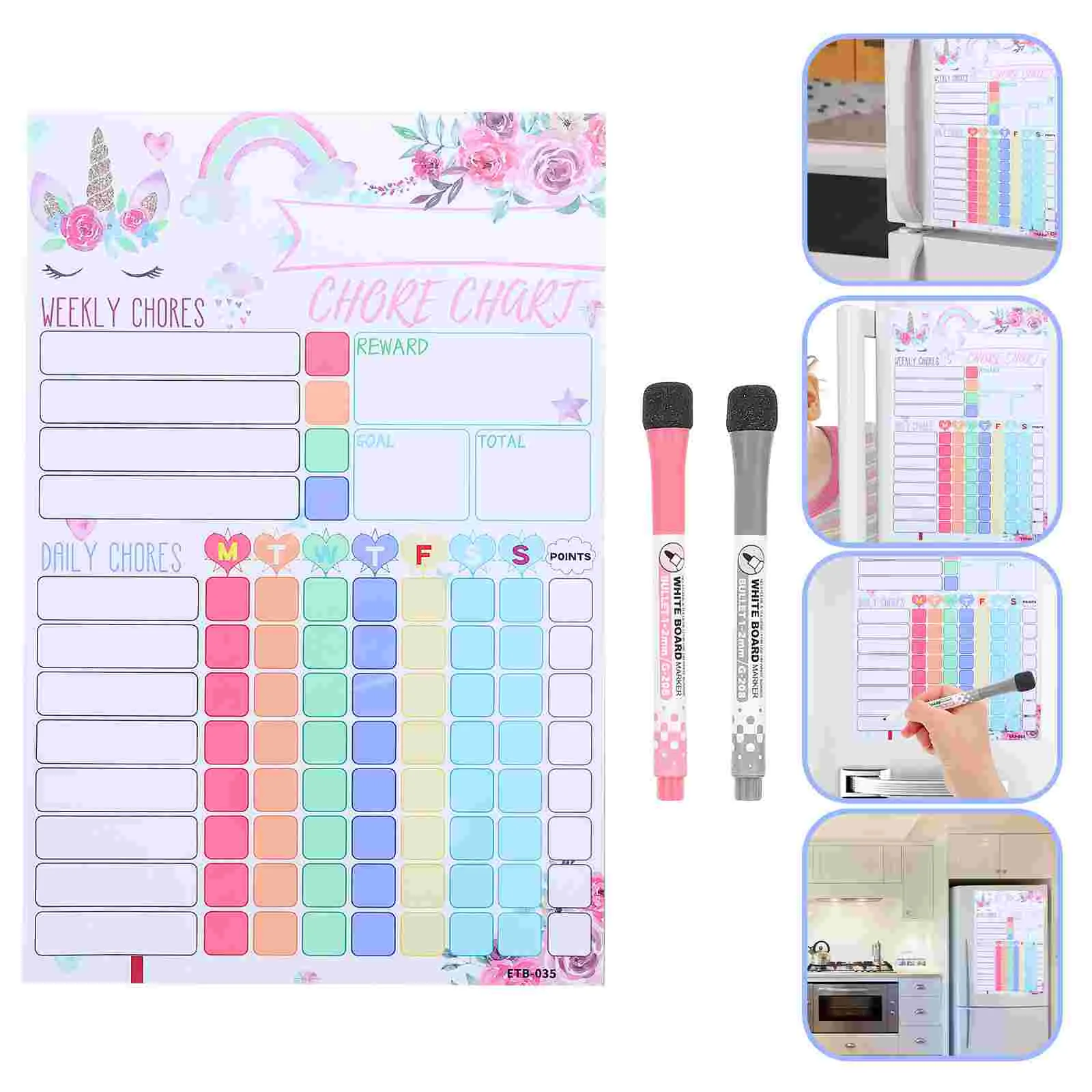 10 PCS Premium Magnetic Kids Chart Reward Table Behavior Stickers for Family Routine Habit Development Calendar