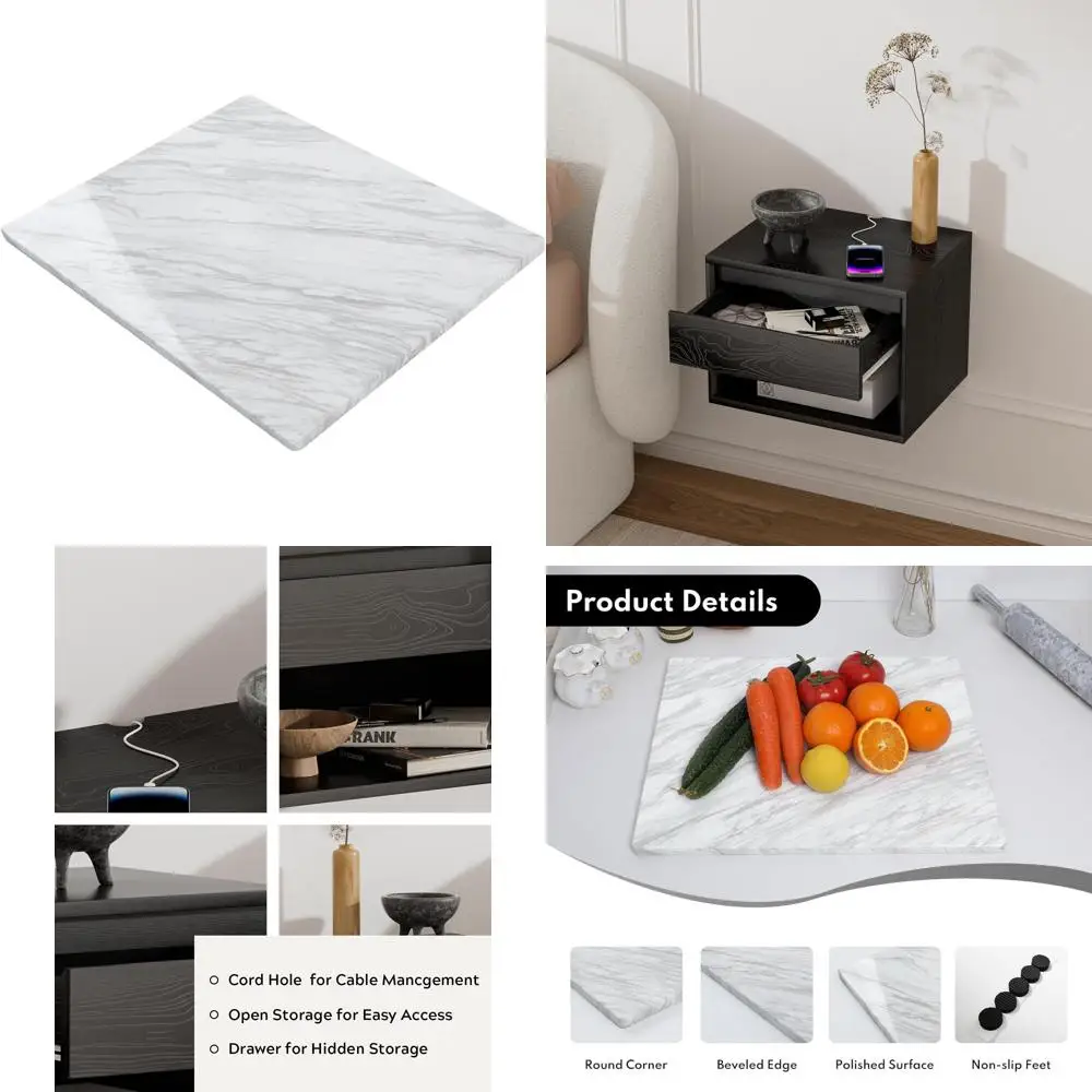 

Natural Large 16x20 Inch Marble Cutting Board, Heavy Duty, Polished White Surface, Ideal for Pastry, Cheese, Serving