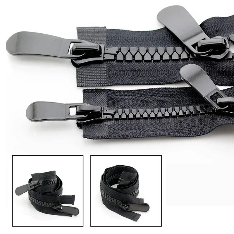 8 # 15 # مزدوج مفتوح سستة واحدة مفتوحة الراتنج سستة ل أسفل سترة معطف مفتوح نهاية طويلة البريدي DIY بها بنفسك الخياطة الحرف 70/80/90/100/سم #2