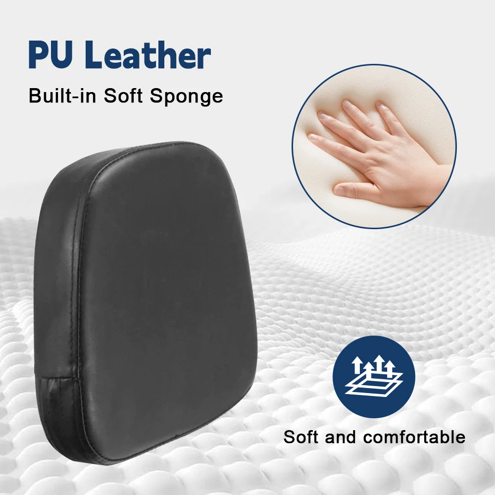 Motorcycle Passenger Back Rest Cushion Black Leather Sissy Bar Backrest Pad for Harley Touring Dyna Softail