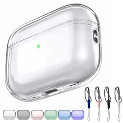 Clear Case with Lanyard for Airpods Pro 2 gen Wireless Earphone Transparent Case for AirPods Pro 2nd Cover Anti-lost Rope Strap