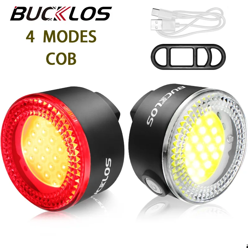 

BUCKLOS Bicycle Rear Light COB High Visibility Tail Light USB Charging 4MODES Long-range Night Cycling COB Lamp