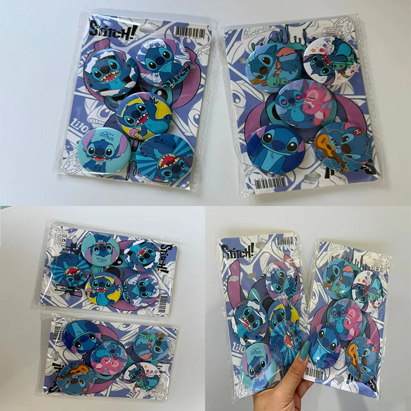 

5pcs Random Disney Lilo & Stitch Bar Badge Stitch Badge Stitch Diy Decoration 44mm Brooch Party Birthday Children's Gift