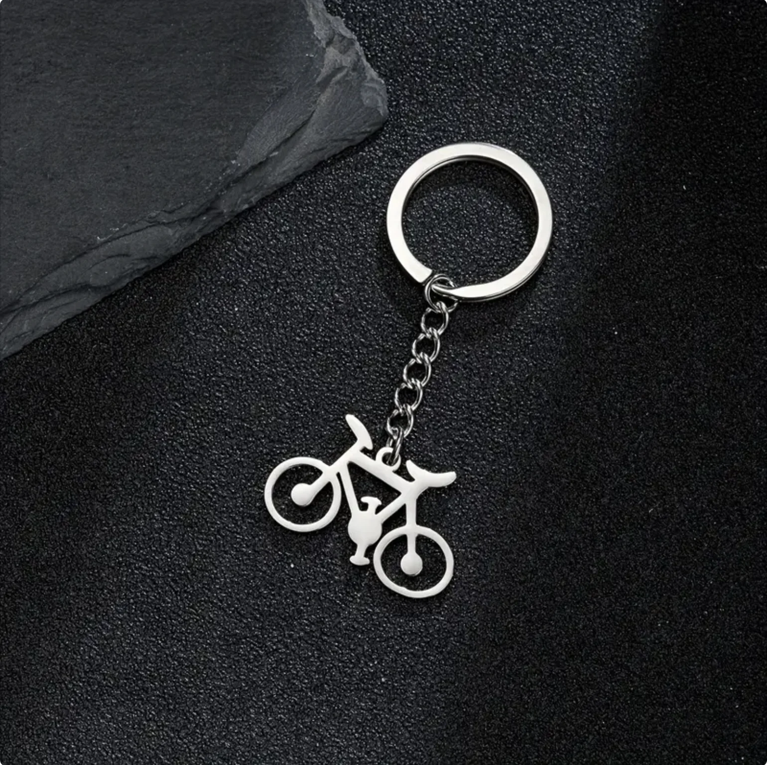 Stainless Steel Bicycle Keychain, Souvenir Gift For Men, Lovely Handbag Bike Keyring For Men