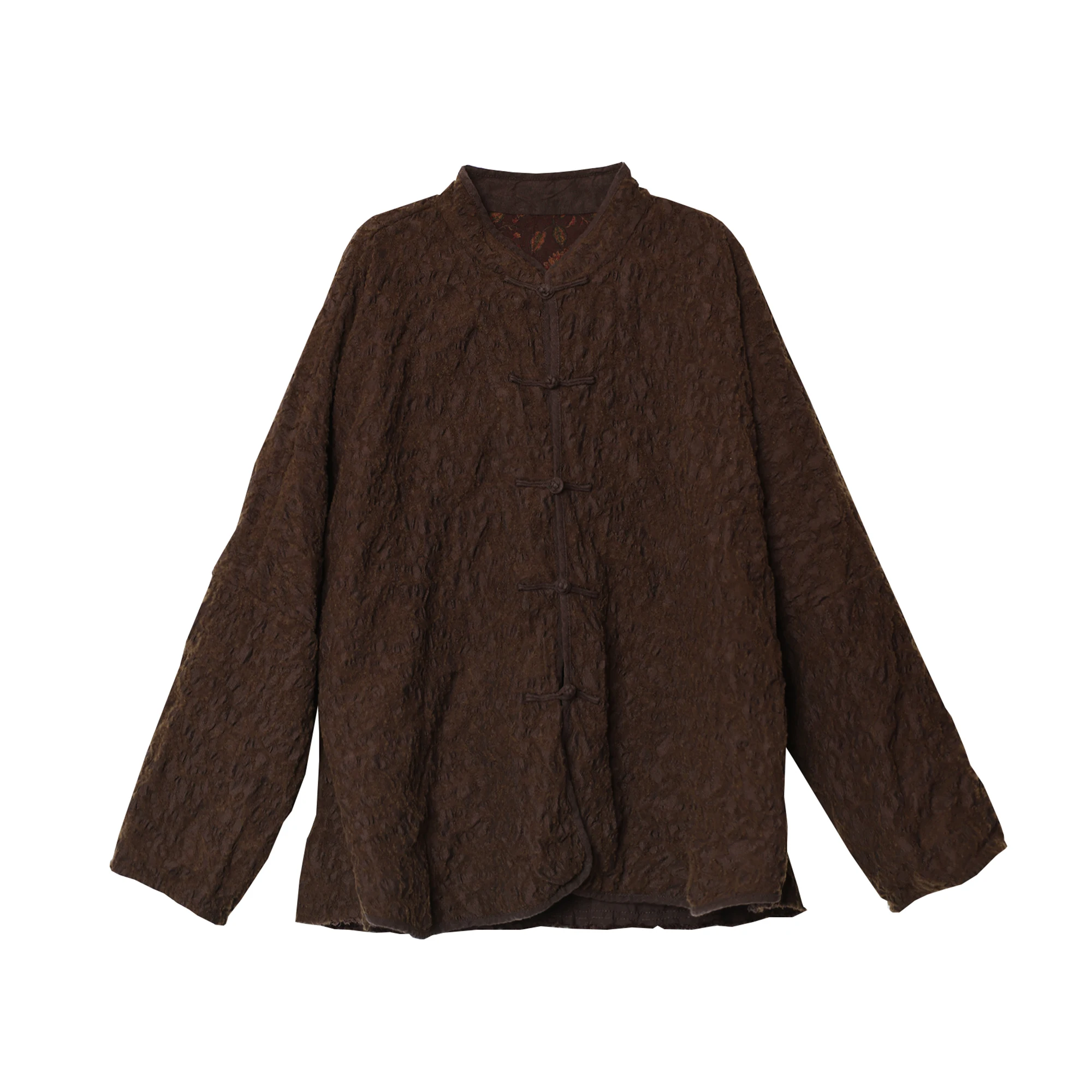 PengPeng Home Early Autumn New Arrival Double Layered round Ne ort Outerwear Nylon Wool Cotton Button Design Women's Jaet