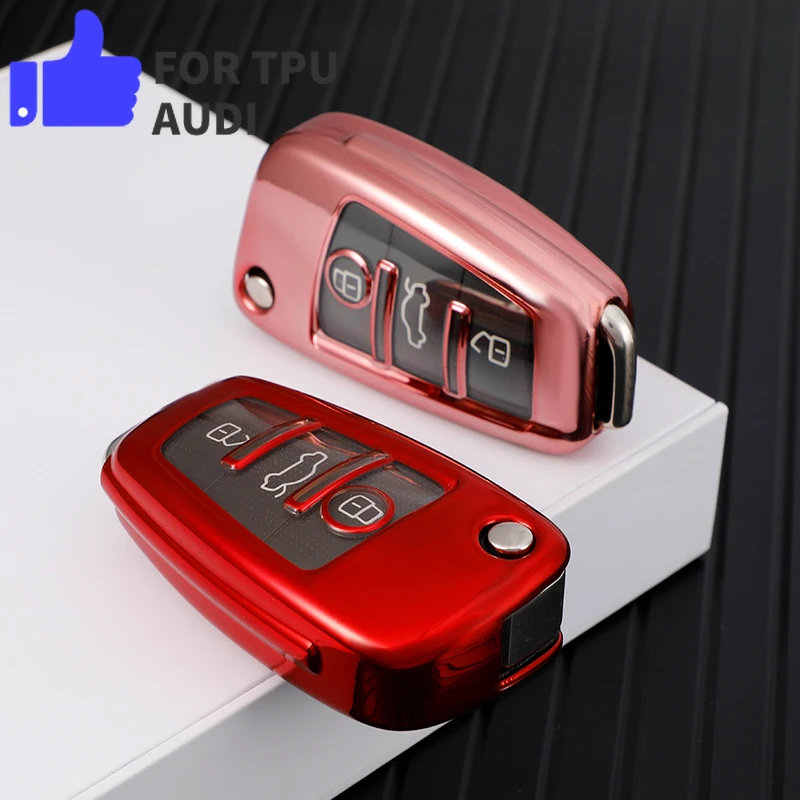 Transparent TPU Car Remote Key Case Cover for Audi A1 A3 A4 A5 Q3 Q7 C5 C6 8L 8P B6 B7 B8 RS3 TT 8V S3 RS Sline R8 S6