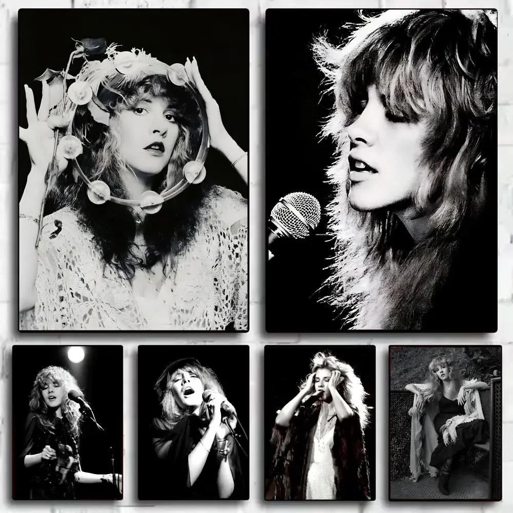 Singer Music Album S-Stevie N-Nicks Poster Decorative Wall Sticker Mural Photo Print for Bedroom Living Room Hallway Home Decor