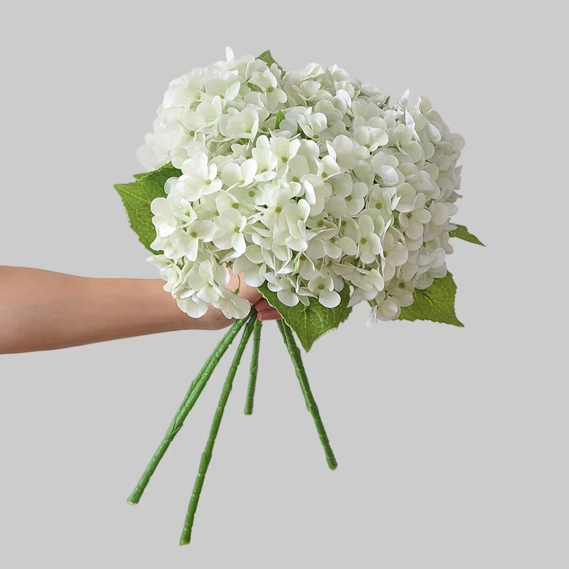 

5Pcs Hand-feel Moisturizing Hydrangea Real Touch Artificial Flowers Home Decoration Fake Hydrangea Bridal Bouquet Wedding Decor